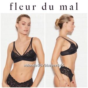 Fleur De Mal Black Charlotte Bralette 32DD
